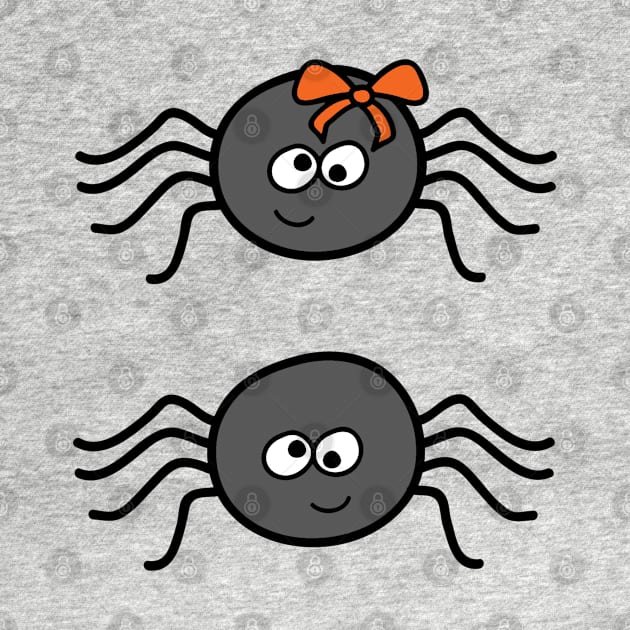 Cute Male and Female Halloween Spiders by PLLDesigns